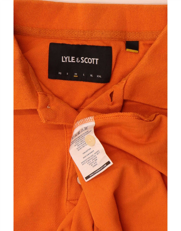 Lyle & Scott Mens Polo Shirt Medium Orange Cotton