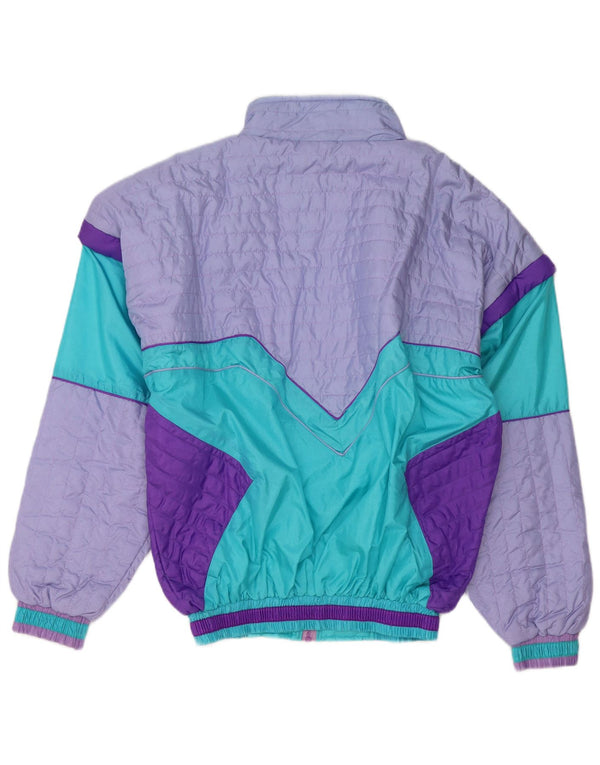 vintage Mens Survêtement Top Veste Grand Violet Colourblock Polyester