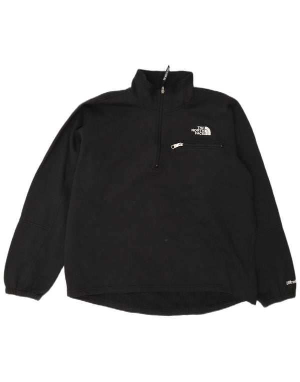 The North Face Dame Zip Neck Sweatshirt Jumper UK 16 Large Black