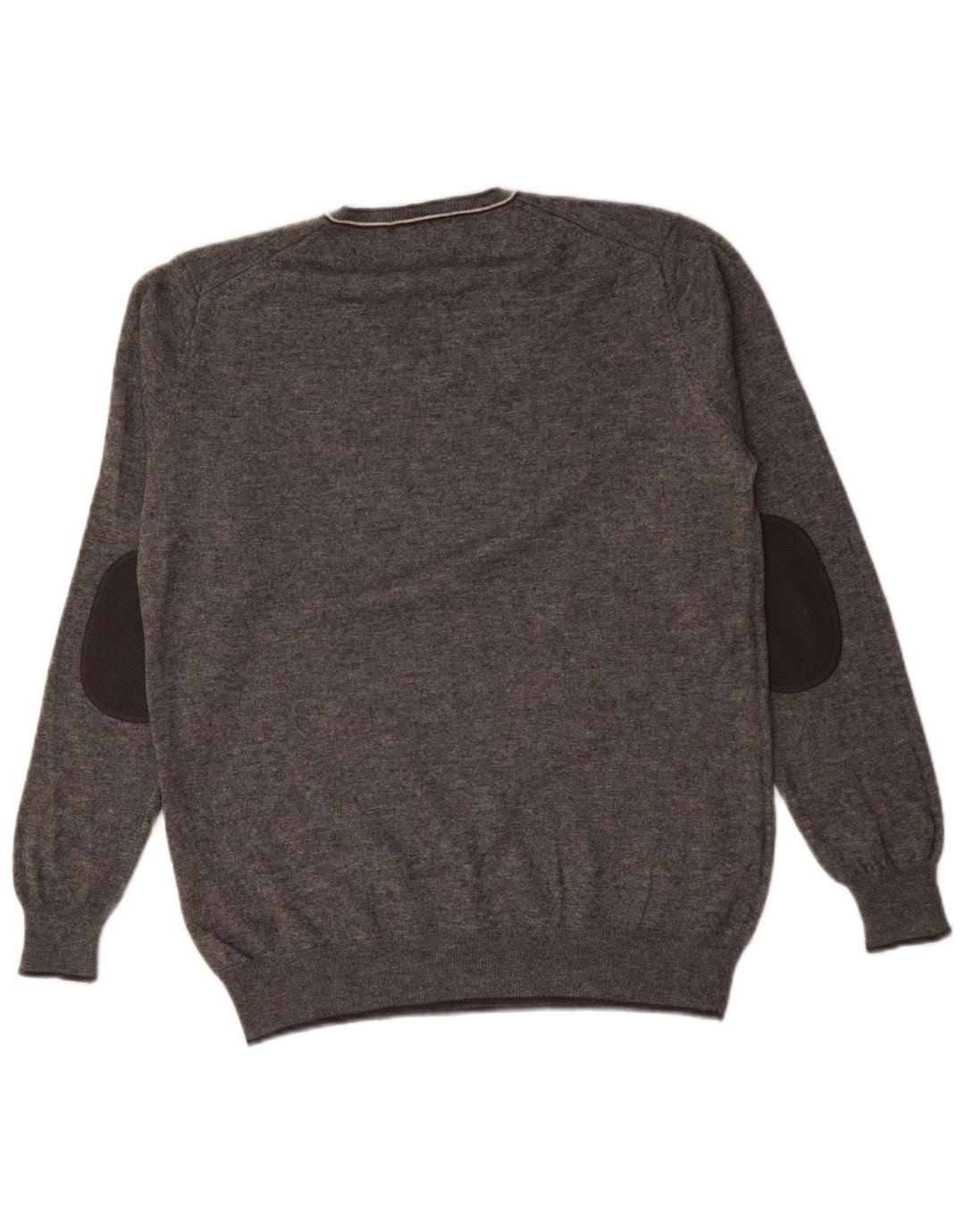 Harmont & Blaine Mens V-Neck Jumper Sweater Large Grey Flecked Wool