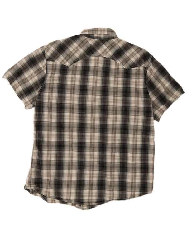 Levi's Camicia moderna a maniche corte da uomo in cotone scozzese grande grigio