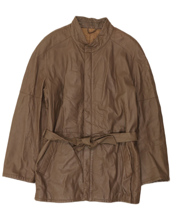 Vintage herre læderjakke IT 56 3XL Brun