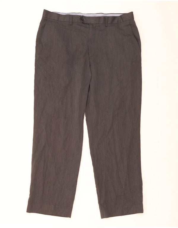 Marks & Spencer Mens Tailored Fit Straight Suit Trousers W36 L29 Grey