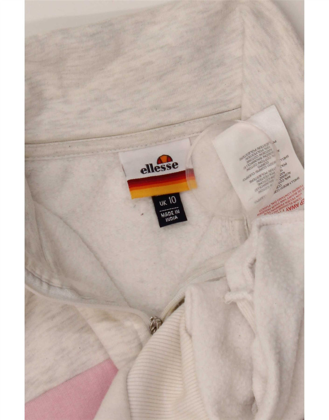 Ellesse Womens Oversized Crop Sweatshirt Jumper UK 10 Small Grey