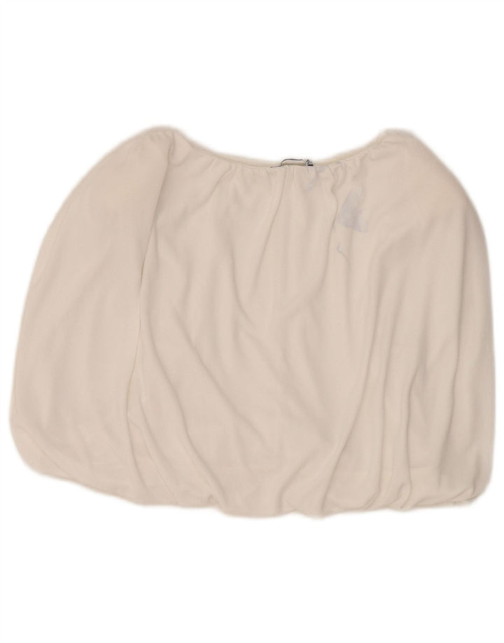 Zara Női Ujjatlan Crop Top UK 12 közepes fehér poliészter