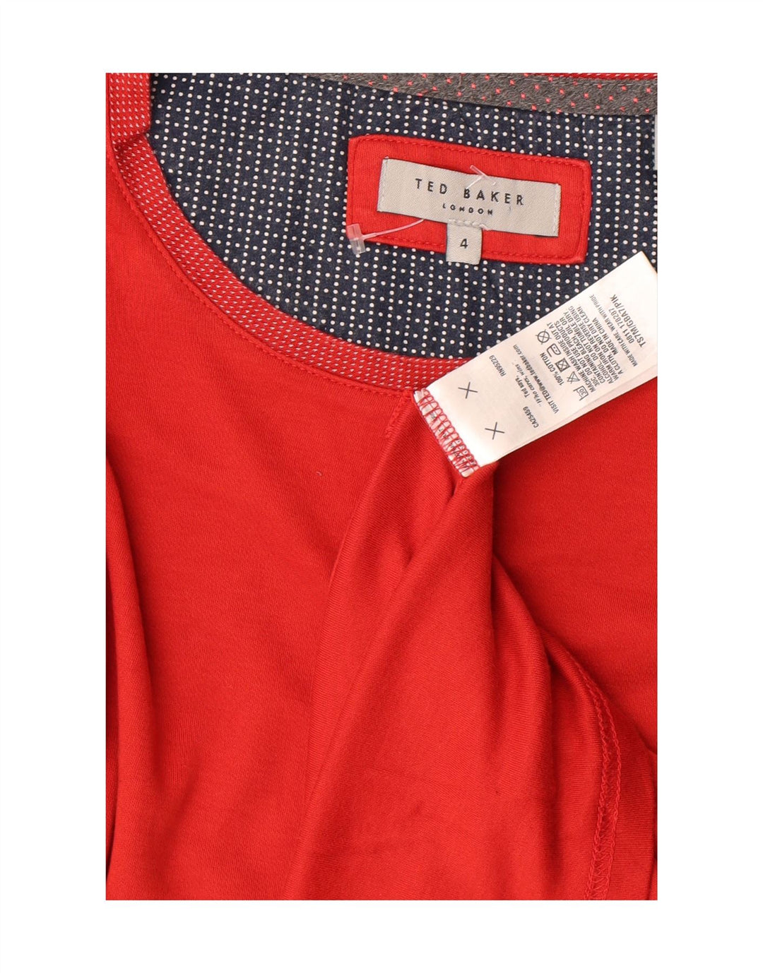 TED BAKER Mens T-Shirt Top Size 4 Large Red Cotton