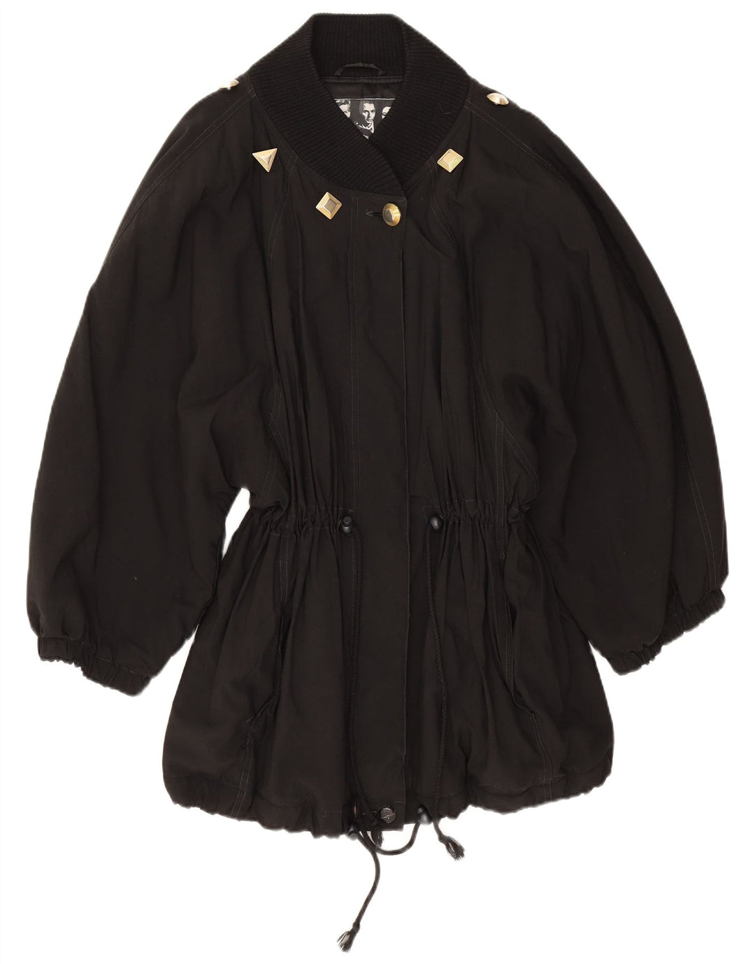 Ernestina Cerini Womens Overcoat IT 44 Medium Black Viscose