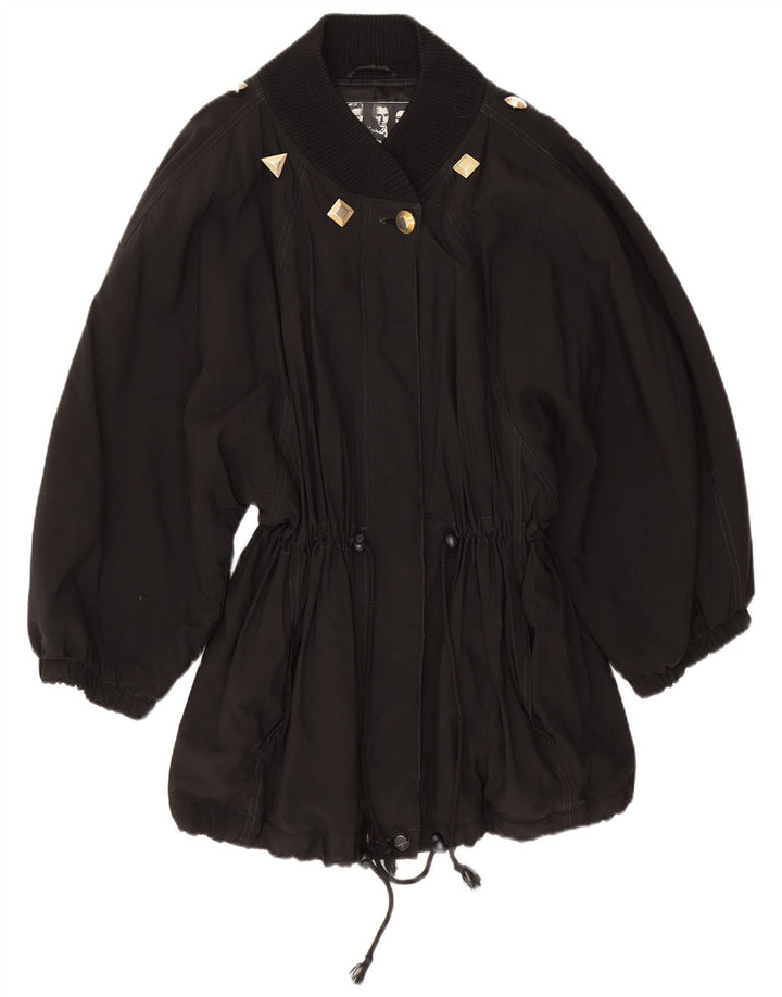 Ernestina Cerini Womens Overcoat IT 44 Medium Black Viscose