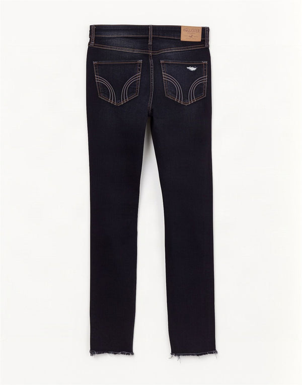 Hollister Jean skinny effet vieilli pour femme US 3 XS W26 L30 Bleu marine