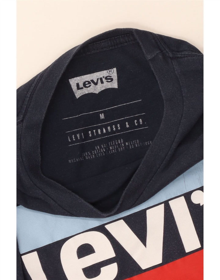 Levi's Herre grafisk T-shirt Top Medium Navyblå Bomuld