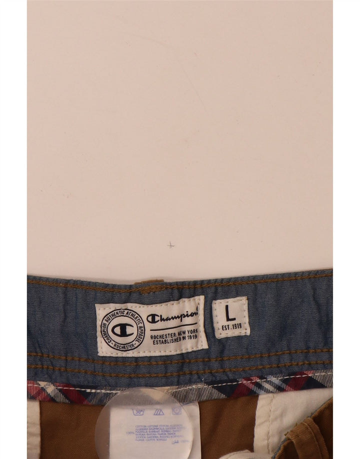 CHAMPION Mens Cargo Shorts Large W36  Beige Cotton