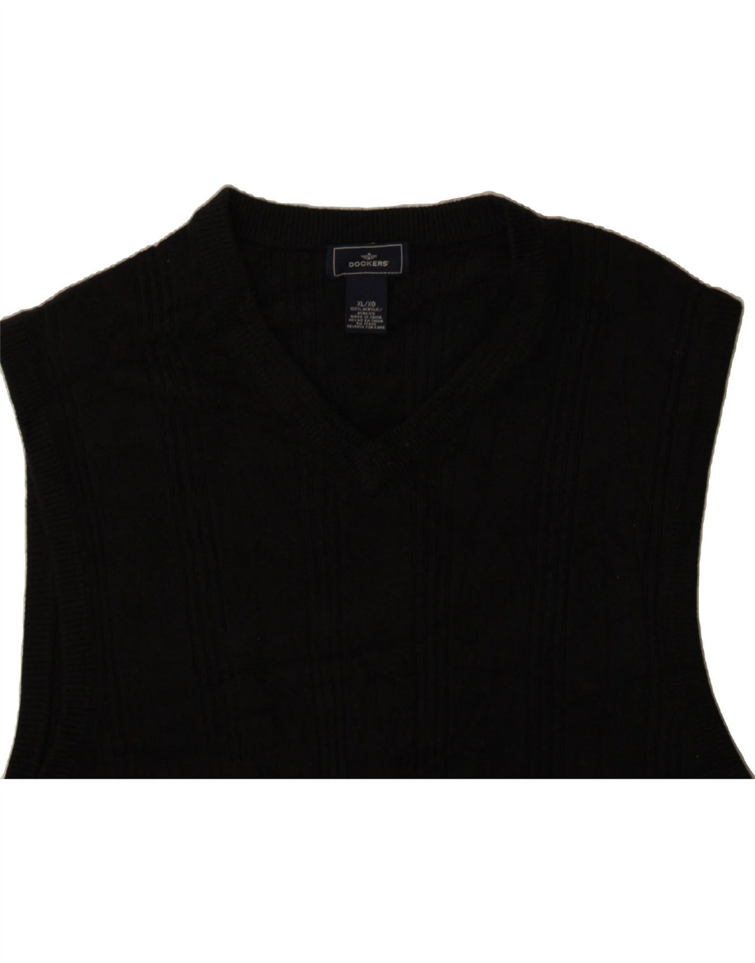 DOCKERS Mens Vest Tank Top XL Black Acrylic Vintage Dockers and Second-Hand Dockers from Messina Hembry 