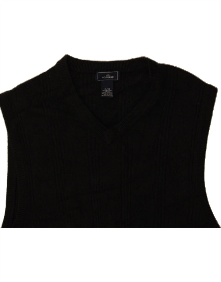 DOCKERS Mens Vest Tank Top XL Black Acrylic Vintage Dockers and Second-Hand Dockers from Messina Hembry 