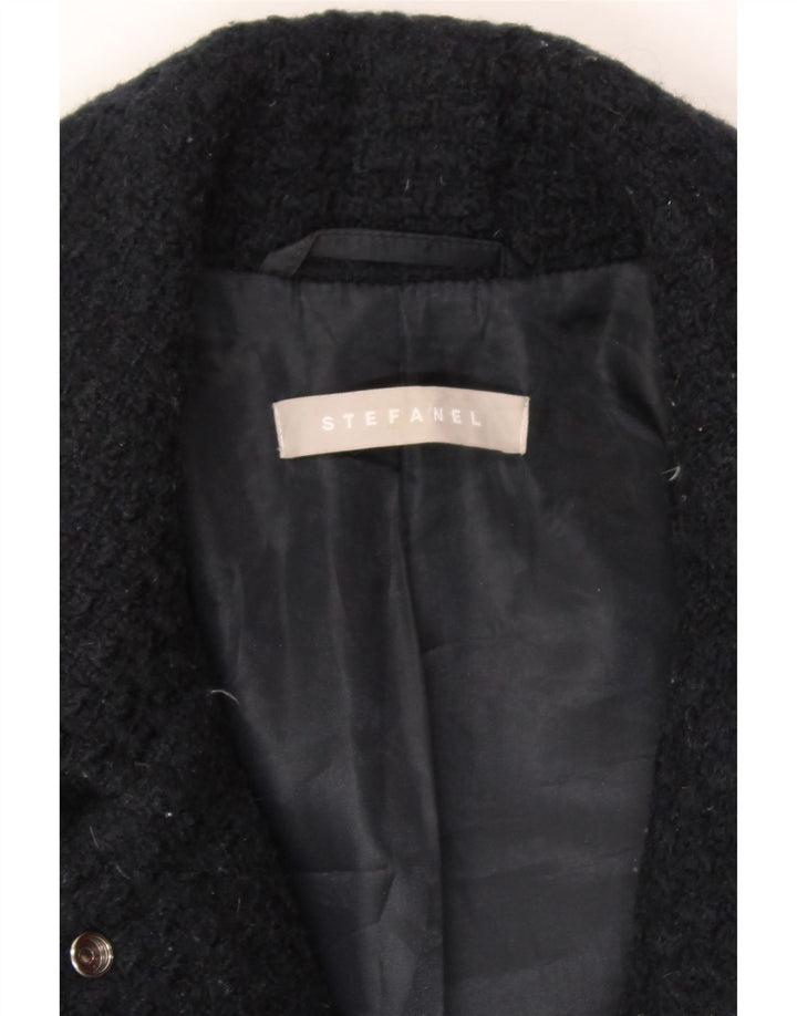 STEFANEL Womens Military Oversized Overcoat IT 38 XS Navy Blue Viscose Vintage Stefanel and Second-Hand Stefanel from Messina Hembry 