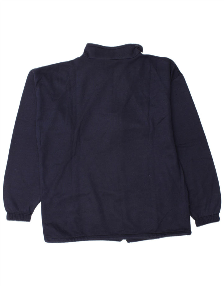 Vintage Herren-Trainingsanzug-Top-Jacke, mittlere marineblaue Colourblock-Baumwolle