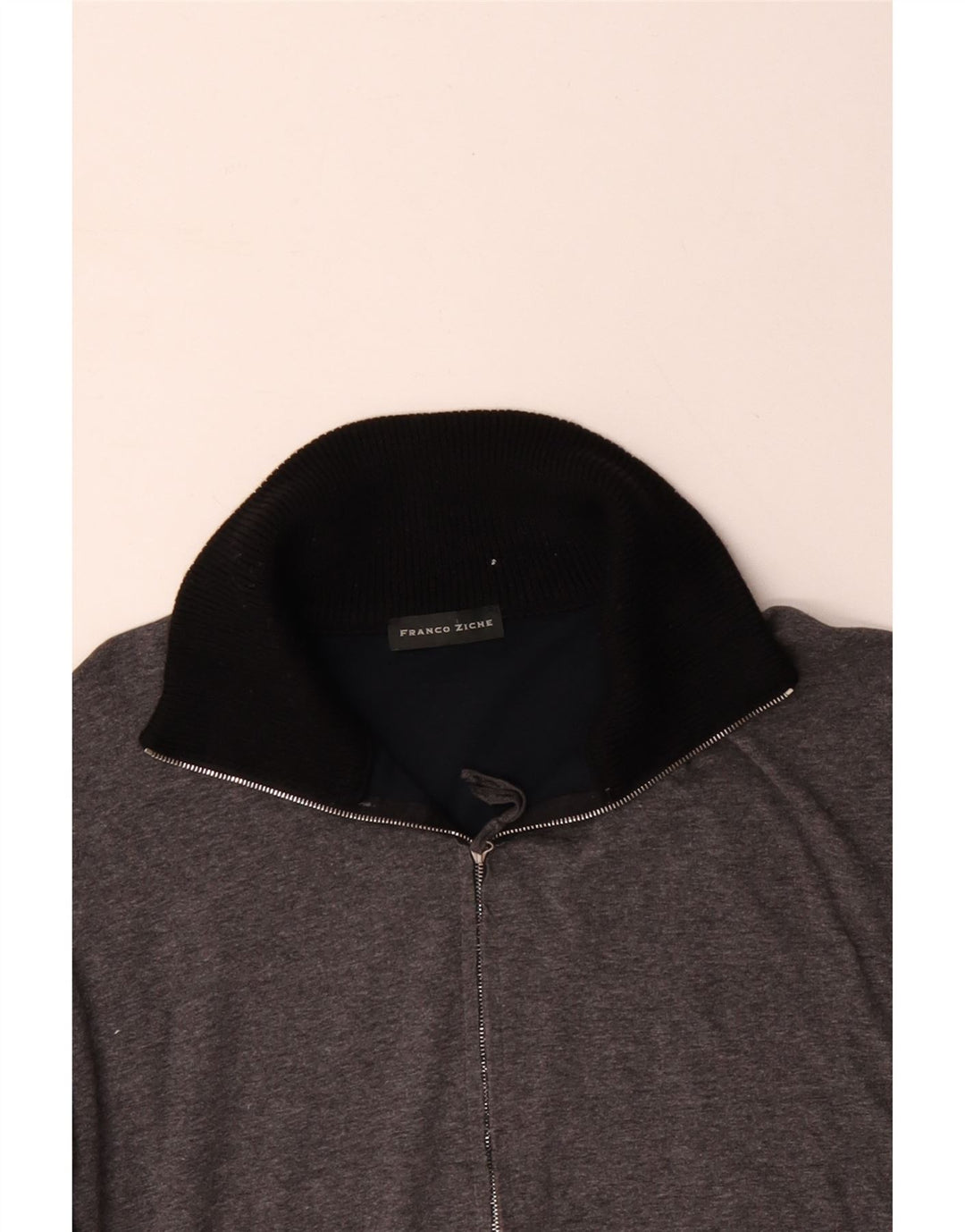 FRANCO ZICHE Sweatshirt med lynlås til mænd, stor grå farveblok