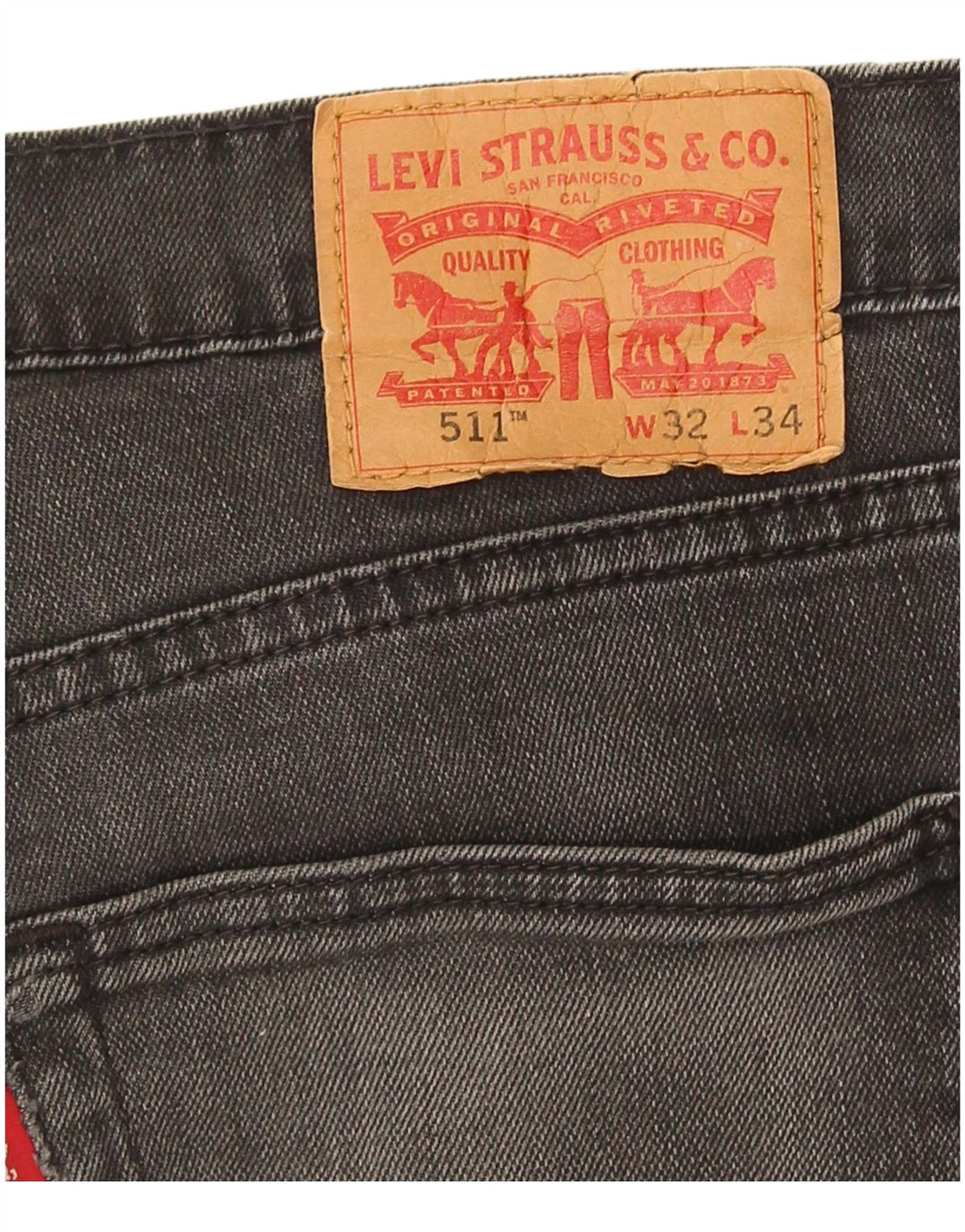 Jeans slim da uomo Levi's W32 L28 Grigi