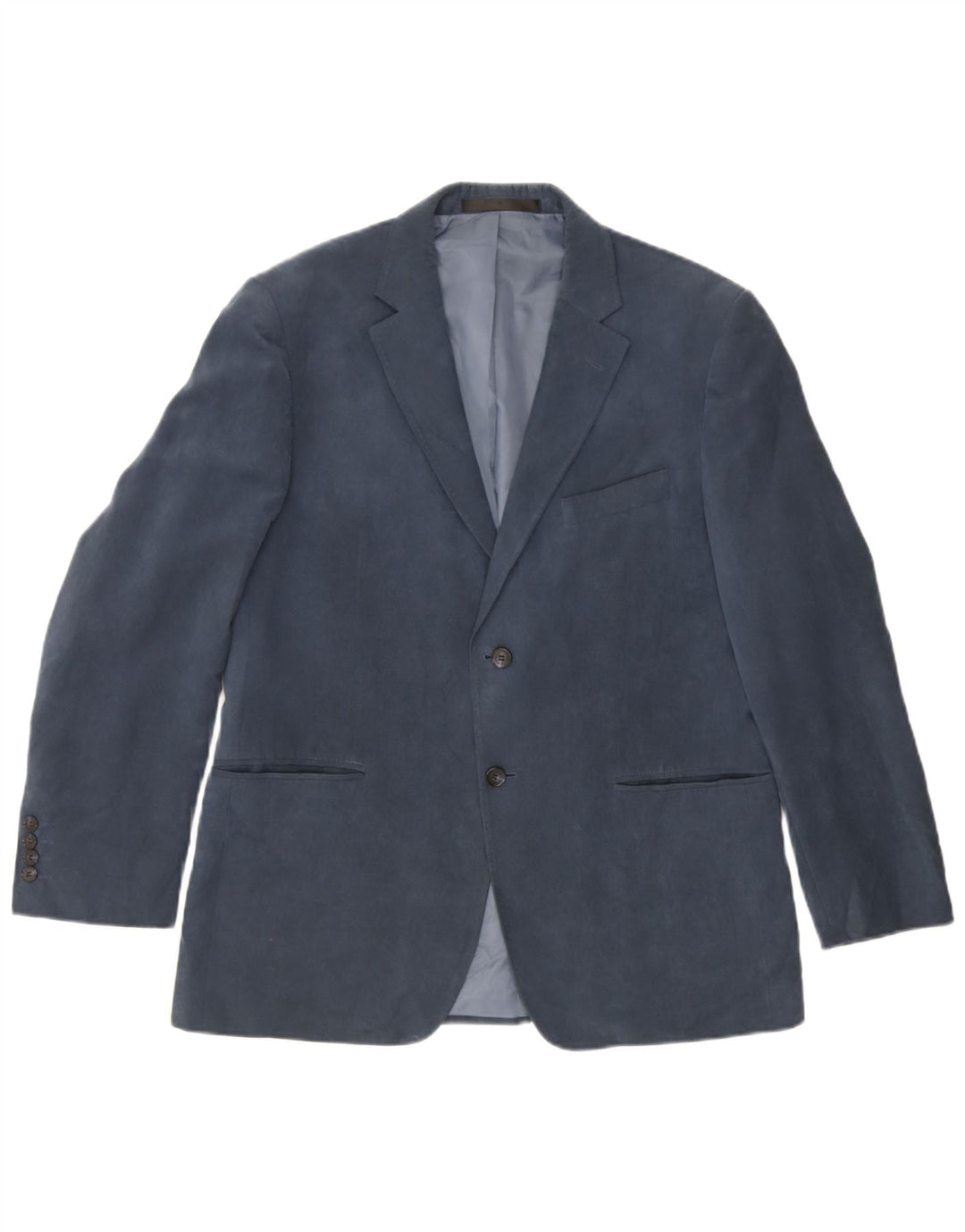 Marks & Spencer Mens 2 Button Blazer Jacket UK 38 Medium Blue Polyester