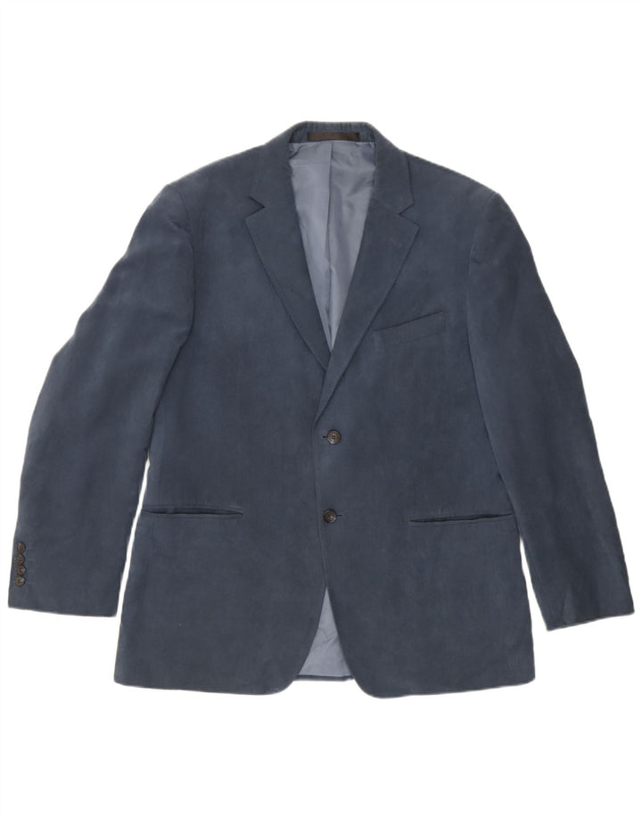 Marks & Spencer Mens 2 Button Blazer Jacket UK 38 Medium Blue Polyester