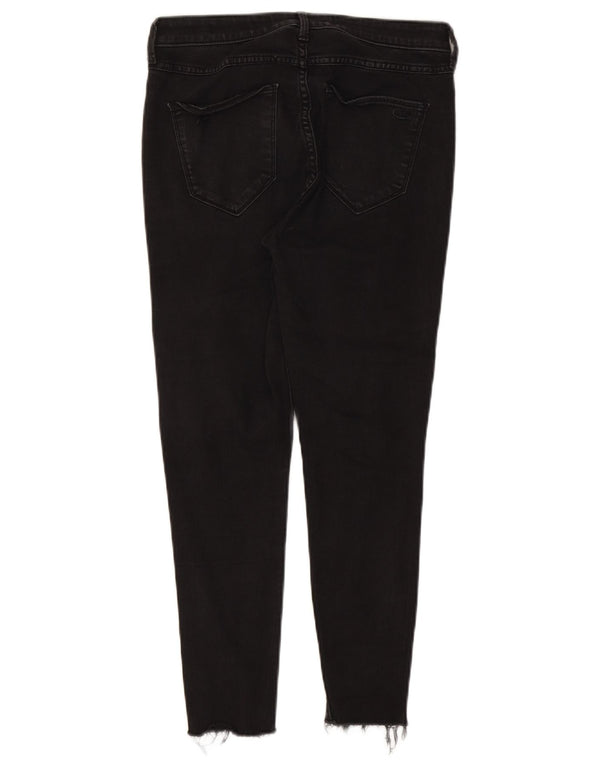 Hollister Womens Curvy High Rise Cropped Jeans US 11 Large W30 L26 Black