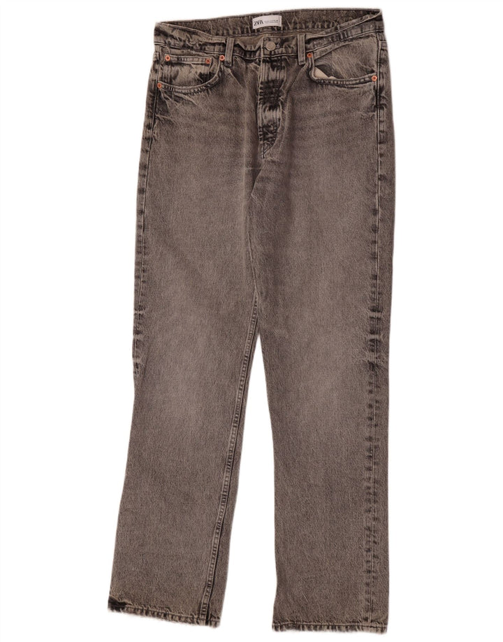 Zara Womens Straight Jeans EU 40 Medium W30 L34 Grey Cotton