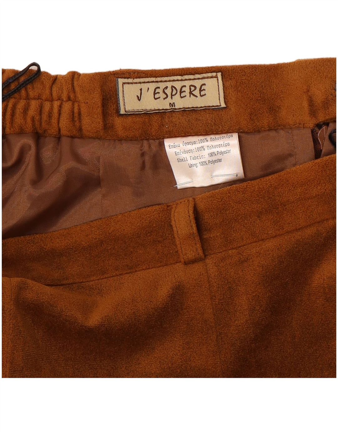 Vintage Damen Velours gerader Rock Medium W28 Braun Polyester