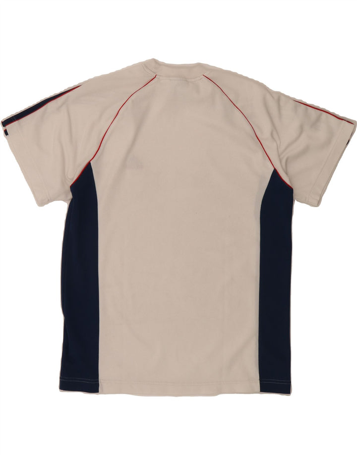 ADIDAS Boys T-Shirt Top 15-16 Years White Colourblock Polyester Vintage Adidas and Second-Hand Adidas from Messina Hembry 