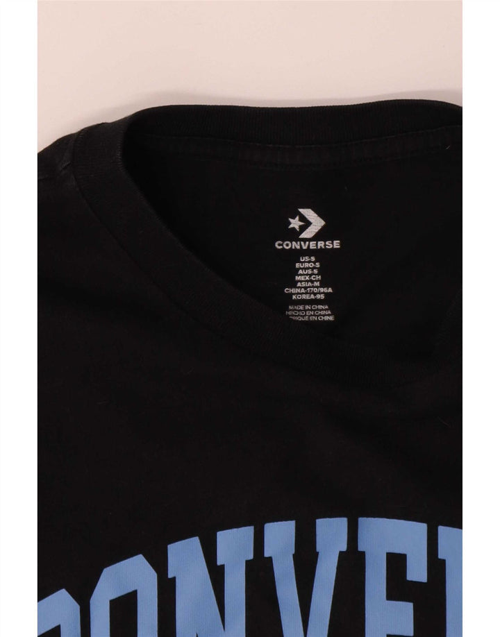 T-shirt grafica da uomo Converse Top piccola in cotone nero