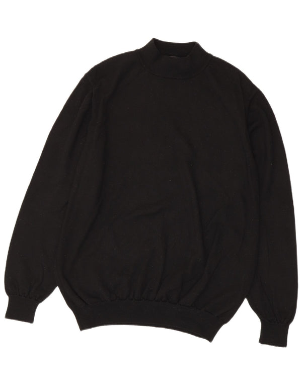 Hugo Boss Mens Turtle Neck Jumper Sweater 3XL Black Virgin Wool