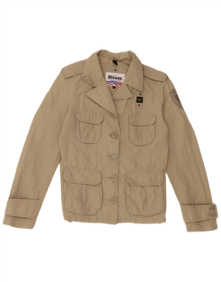 Blauer Damen Militärjacke UK 10 Small Khaki