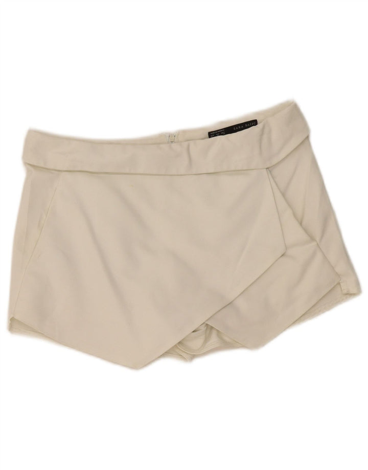 Pantalone ZARA Donna UK 12 Medio Bianco