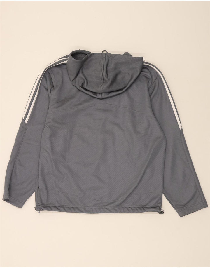 ADIDAS Mens Hoodie Jumper UK 40/42 Medium Grey Polyester Vintage Adidas and Second-Hand Adidas from Messina Hembry 