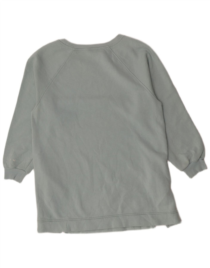 Marks & Spencer Womens Longline Sweatshirt Jumper UK 14 Medium Blue Cotton