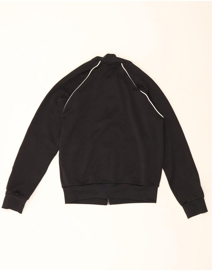 Adidas Damen Trainingsanzug Top Jacke UK 14 Medium Schwarz Polyester