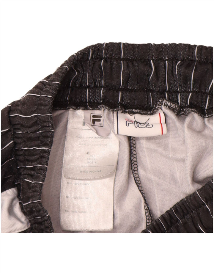 Fila Womens Tracksuit Trousers UK 10/12 Medium  Black Pinstripe Polyester