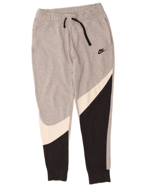 Nike Mens Tracksuit Trousers Joggers Medium  Grey Colourblock Cotton