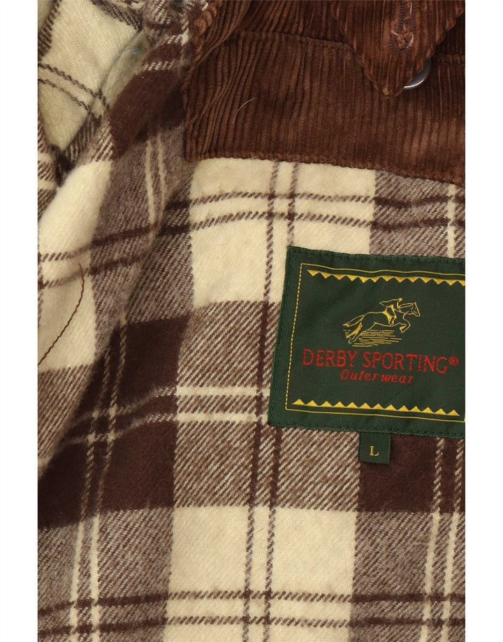 Derby Mens Waxed Cotton Jacket UK 40 Large Brown
