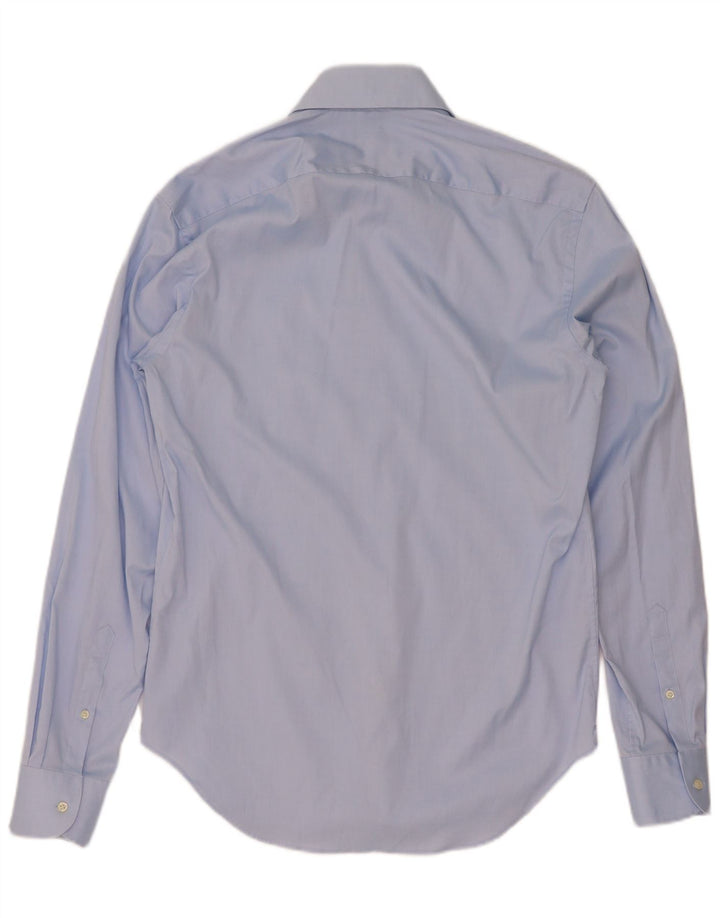 Camicia Boggi da uomo su misura taglia 39 cotone blu medio