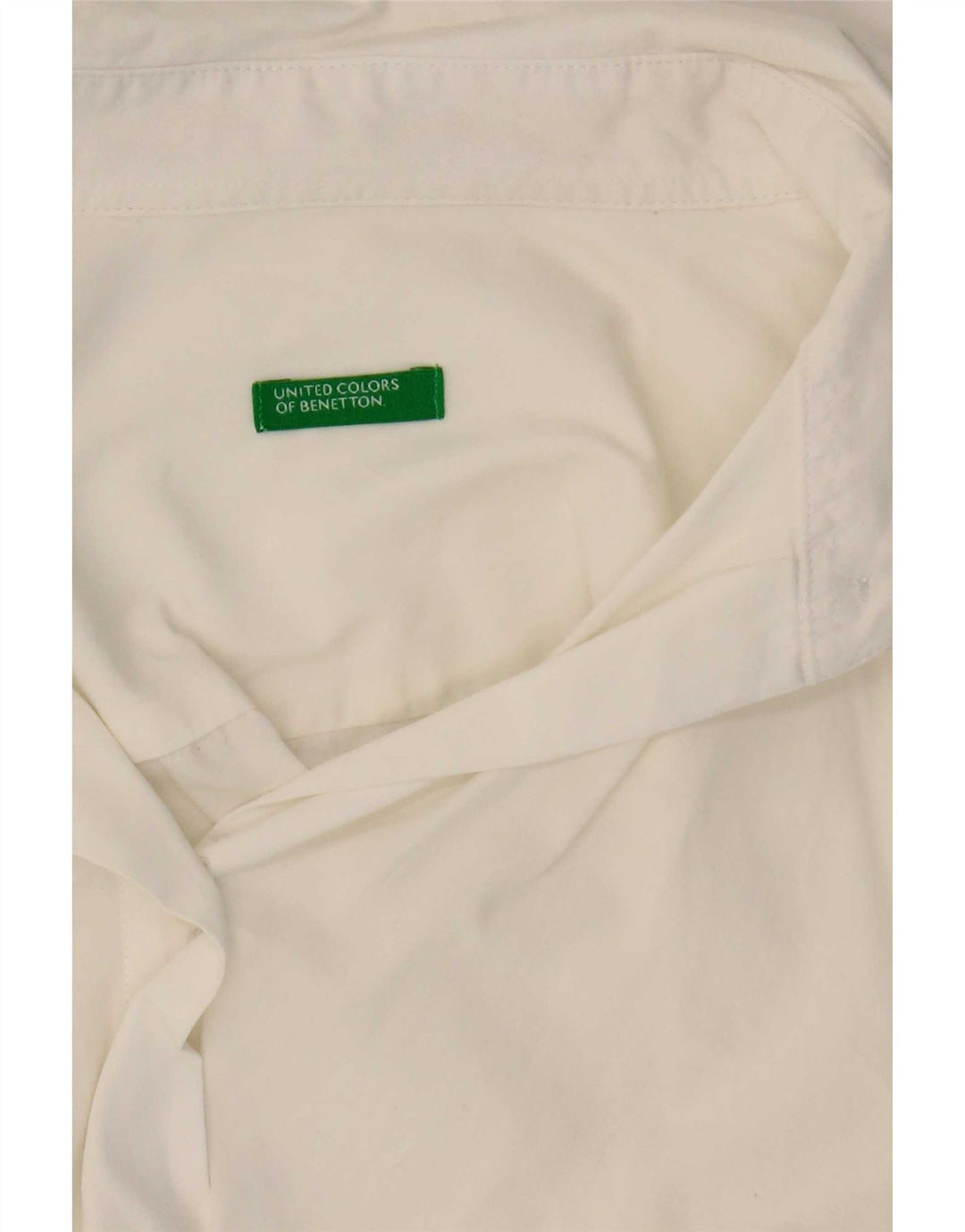 Benetton Damen-Hemd UK 12 Medium Weiß