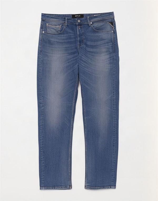 Replay Masculino Grover Slim Jeans W33 L29 Azul Algodão