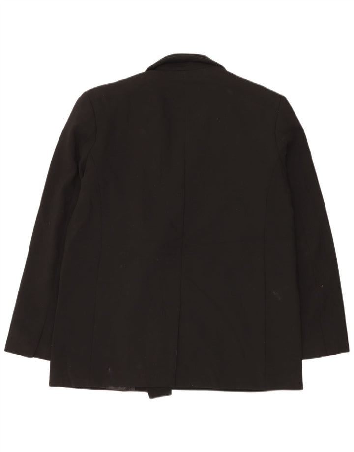ZARA Chaqueta tipo blazer con doble botonadura para mujer UK 46 Large Poliéster negro