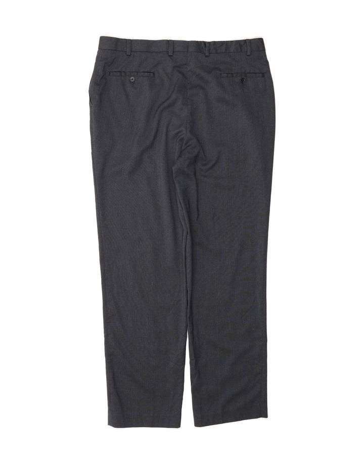MICHAEL KORS Mens Straight Suit Trousers W38 L32 Navy Blue Polyester Vintage Michael Kors and Second-Hand Michael Kors from Messina Hembry 