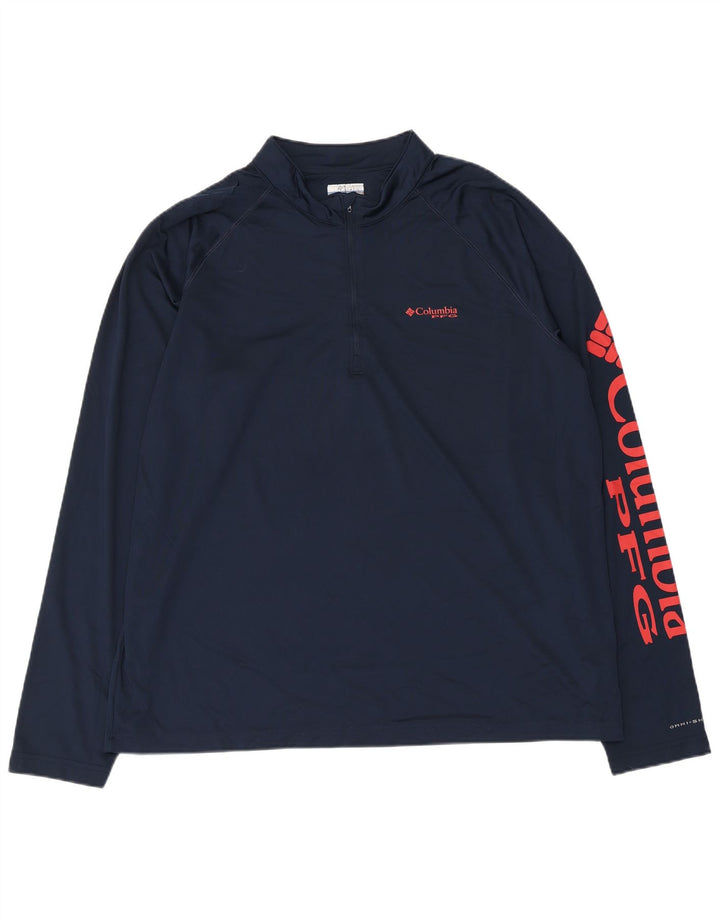 Columbia Herre Omni-Shade Grafisk Pullover Træningsdragt Top XL Navy Blue