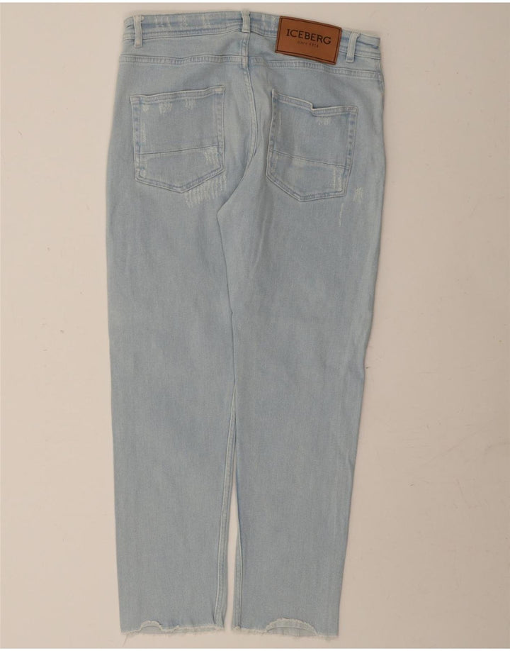 ICEBERG Womens Distressed Straight Jeans W29 L28 Blue Cotton Vintage Iceberg and Second-Hand Iceberg from Messina Hembry 