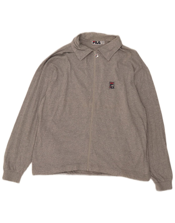 Fila Mens Tracksuit Top Jacket IT 50 Algodão Cinza Médio