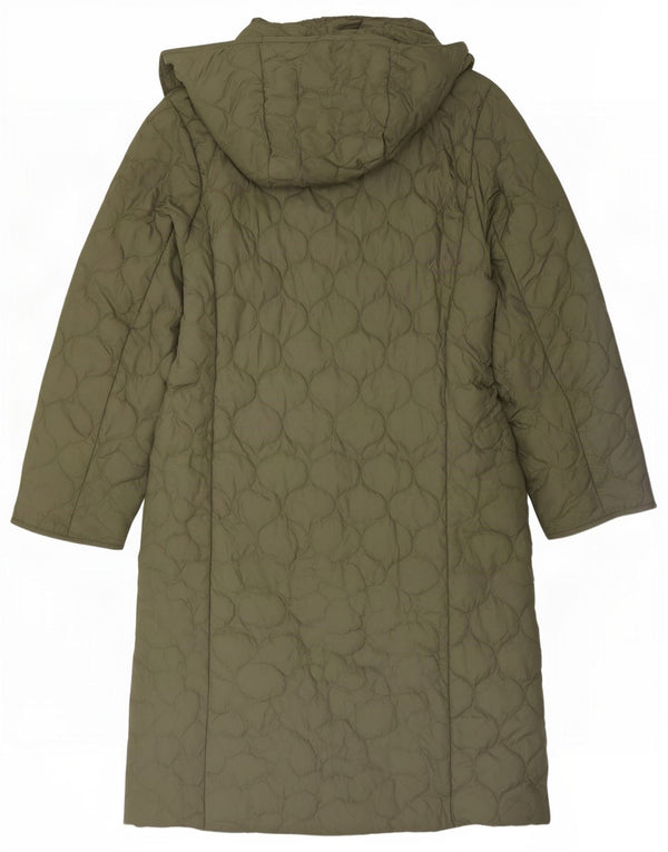 Marks & Spencer Manteau matelassé à capuche surdimensionné pour femme UK 10 Small Kaki