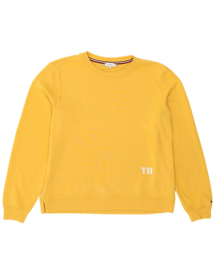 Tommy Hilfiger Dame Sweatshirt Jumper UK 14 Medium Gul