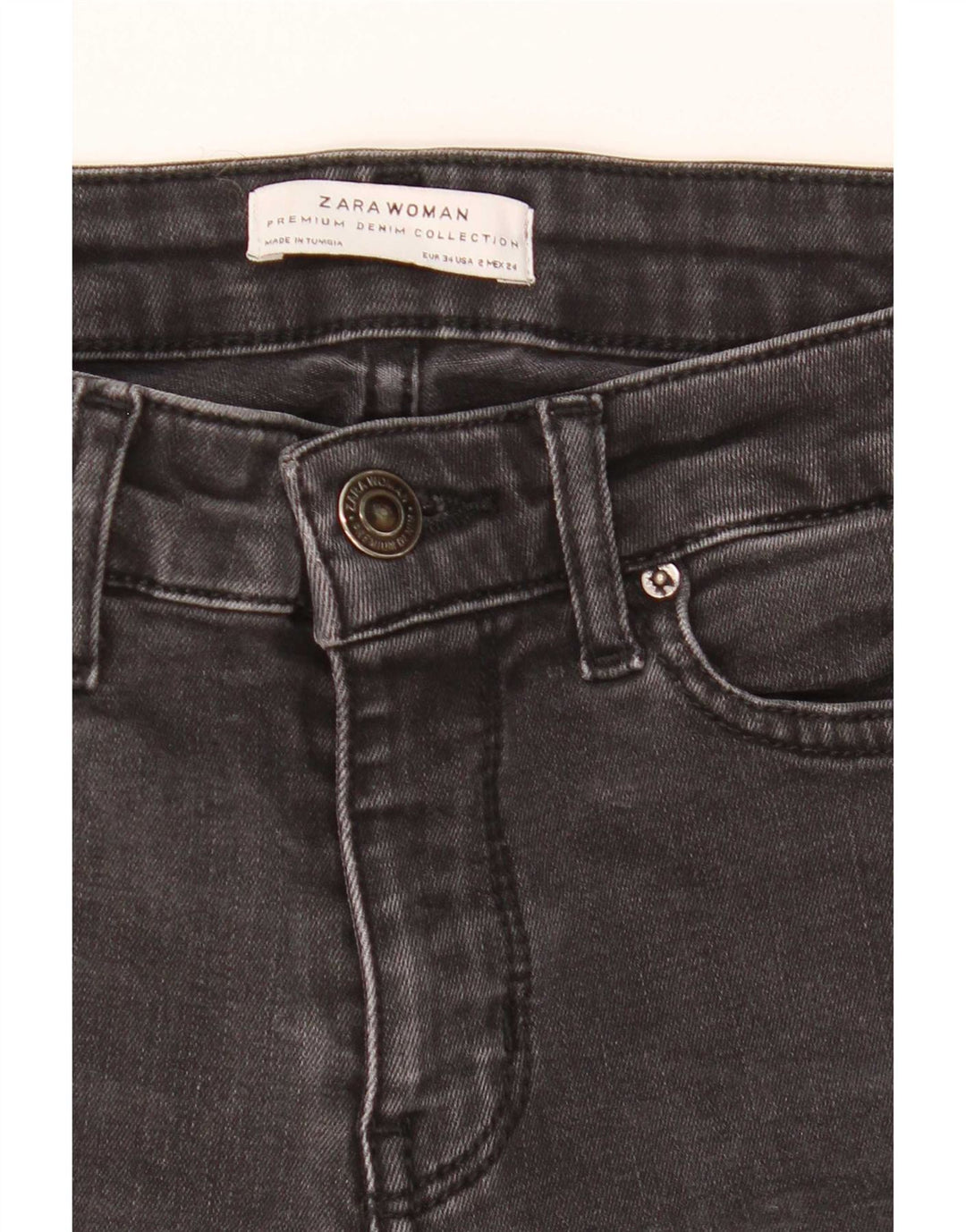 Zara Dame Flared Jeans EU 34 2XS W24 L31 Grå