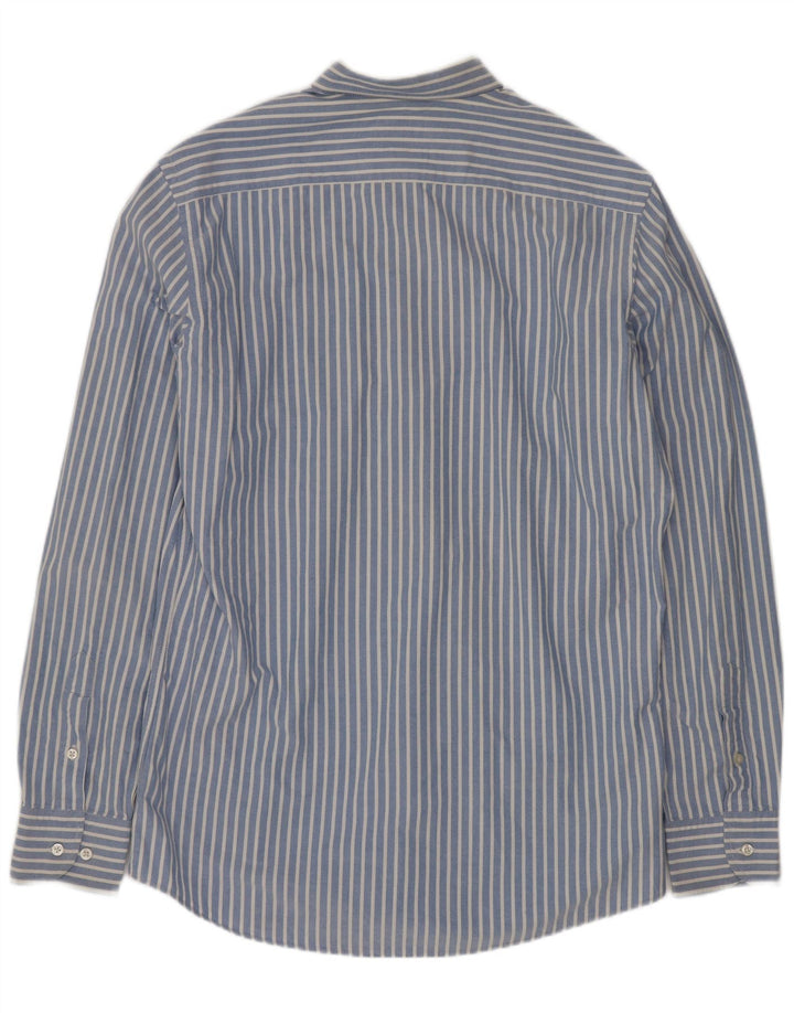 Camisa masculina Massimo Dutti de algodão listrado azul médio