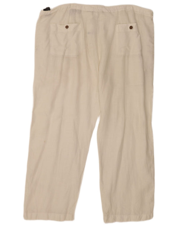 Nautica Mens Loose Fit Trousers XL W40 L28 White Linen